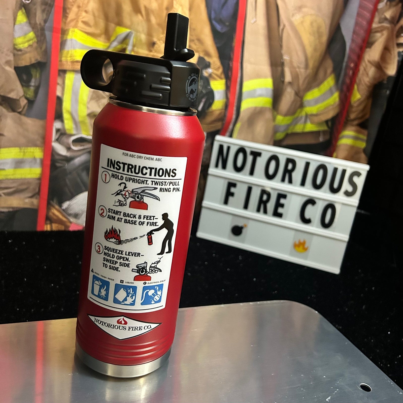 Dry Chem Extinguisher 32 oz. Stainless Steel Water Bottle